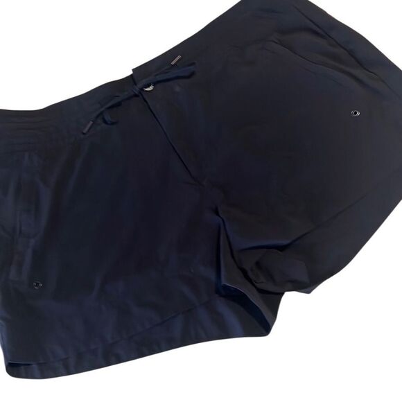 Athleta Navy Blue Hudson Snap Closure Drawstring Boardshorts Size 16 - Picture 1 of 11